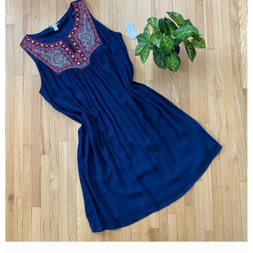 westport Embroidered Boho Sleeveless Navy Dress size‎ M